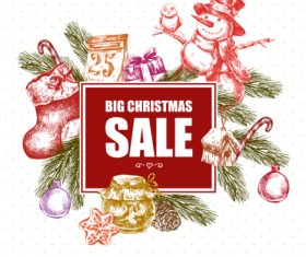 2016 Christmas big sale hand drawn vector 07