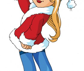 2016 Christmas girl vector