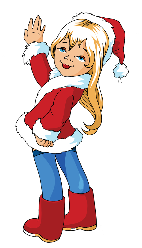 2016 Christmas girl vector