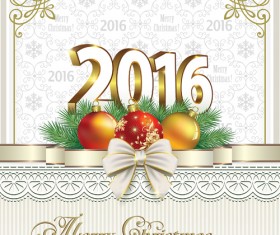 2016 Christmas new year gold background vectors 04