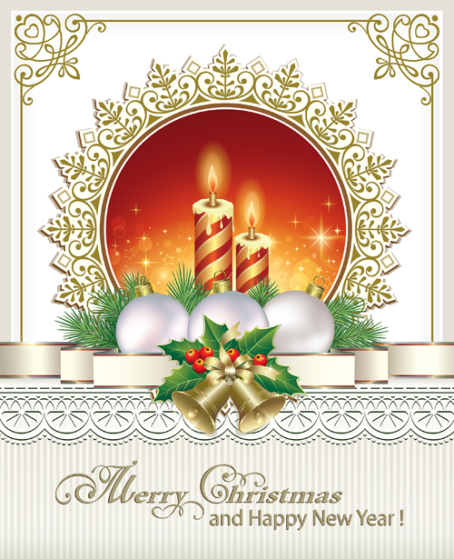 2016 Christmas new year gold background vectors 08