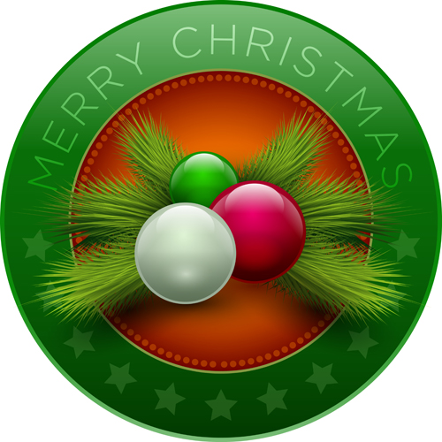 2016 Christmas with green frame vectors