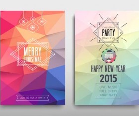 2016 Christmas with new year party poster geometric vectors