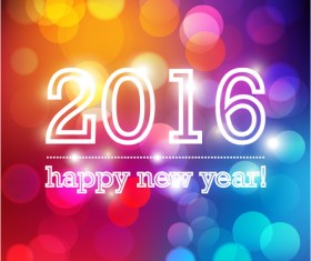 2016 New Year with Halation background vector
