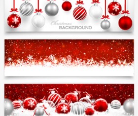 016 christmas ball banners vector