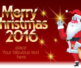 2016 merry christmas with funny santa vector design 02
