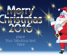 2016 merry christmas with funny santa vector design 03