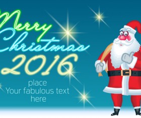 2016 merry christmas with funny santa vector design 05