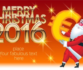 2016 merry christmas with funny santa vector design 06