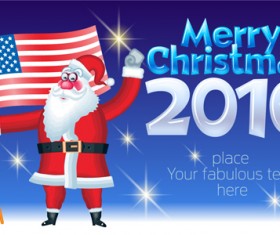 2016 merry christmas with funny santa vector design 07