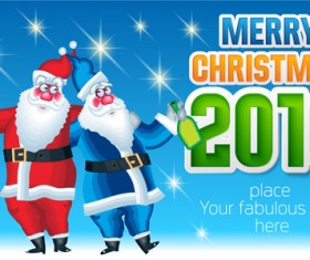 2016 merry christmas with funny santa vector design 08