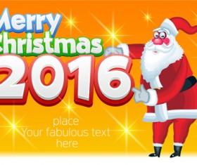 2016 merry christmas with funny santa vector design 10