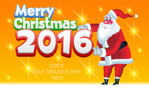 2016 merry christmas with funny santa vector design 10