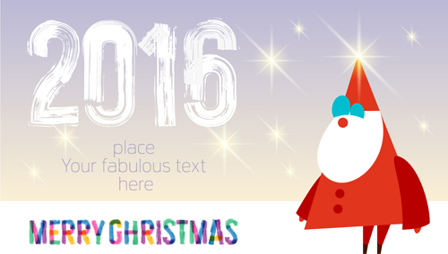 2016 merry christmas with shiny stars background vector 01