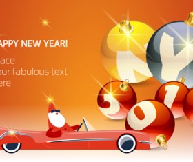 2016 new year with baubles vector background