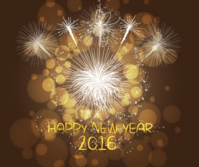 2016 new year with firework background vector 07