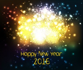 2016 new year with firework background vector 10