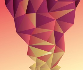 3D geometric shape art background vectors set 07