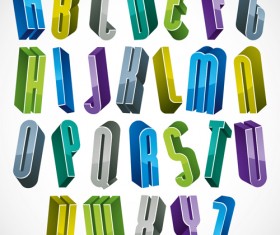 3D shiny alphabets vector