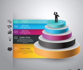 3d infographic modern template vector 02