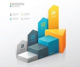 3d infographic modern template vector 04