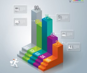 3d infographic modern template vector 06