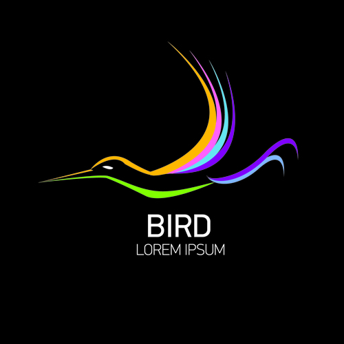 Abstract birds logos creative design vector 02