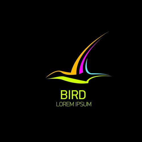Abstract birds logos creative design vector 03