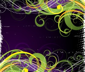 Abstract floral with grunge background vectors 03