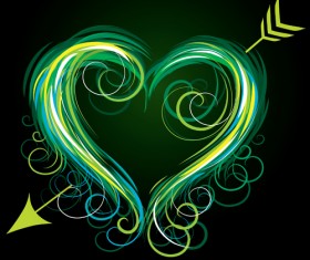 Abstract heart shape background art vector 01