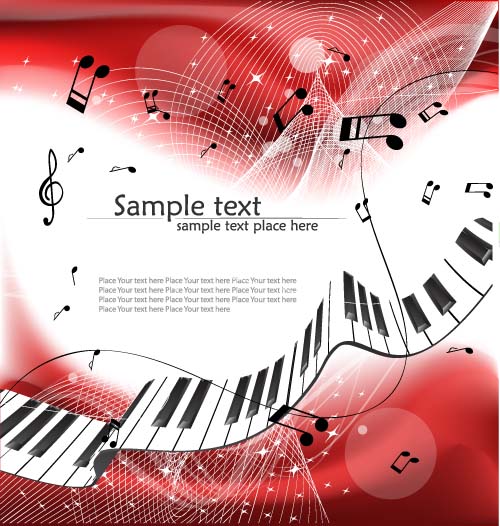Abstract music art background vectors 04
