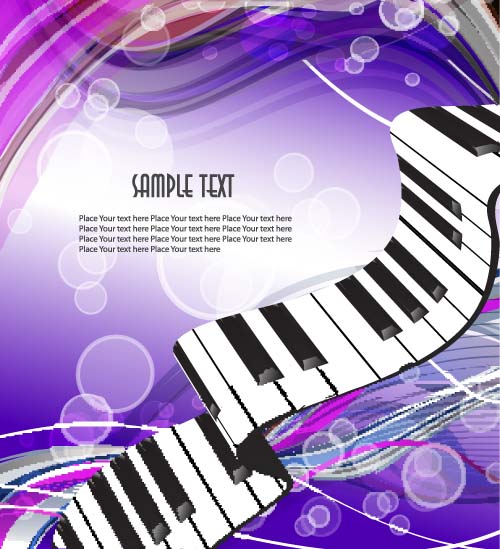 Abstract music art background vectors 05