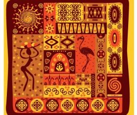 African ornament pattern design vector 01