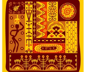 African ornament pattern design vector 02