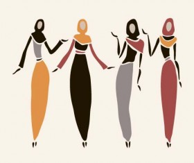 African woman design vectors 01