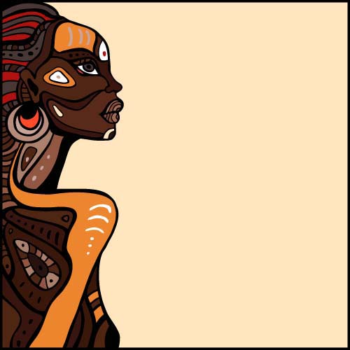 African woman design vectors 07