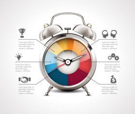 Alarm clock infographics vector