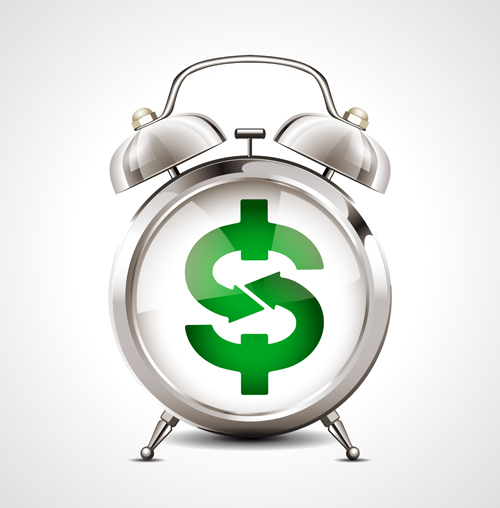 Alarm clock with financial vector
