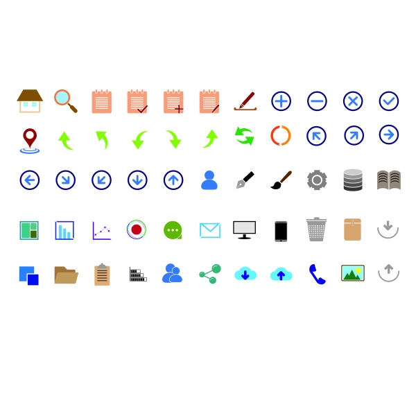 App colored vector icons