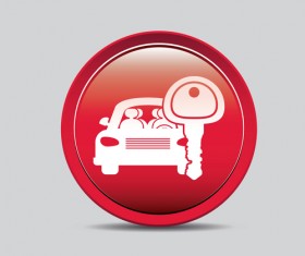 Auto key icons red vector 07