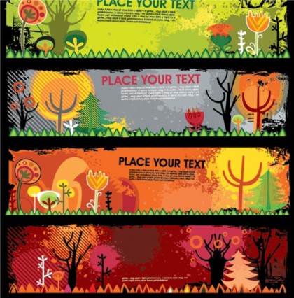 Autumn design elements banner vector