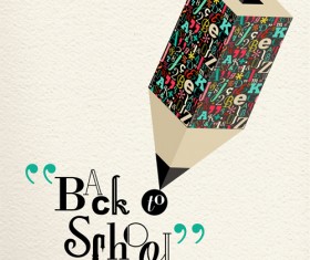Back to school pencil creative template vector 01