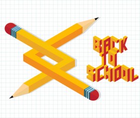 Back to school pencil creative template vector 04
