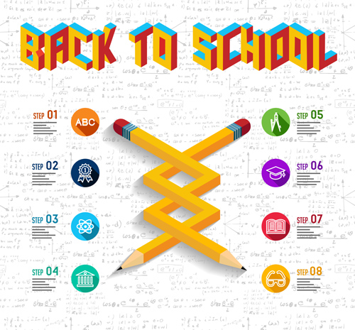 Back to school pencil creative template vector 07