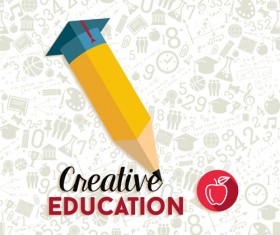 Back to school pencil creative template vector 08