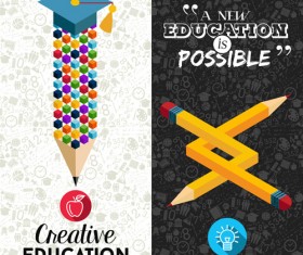 Back to school pencil creative template vector 10