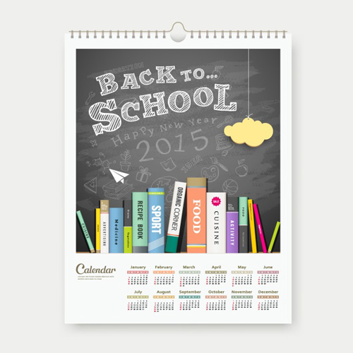 Back to school with calendar vector