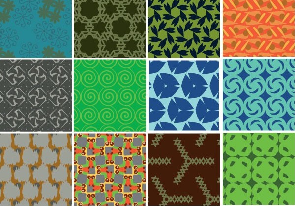 Seamless tile pattern vector set