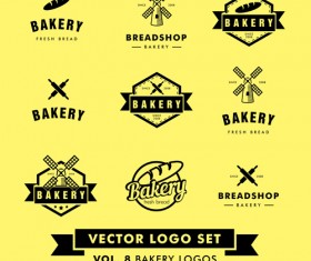 Bakery black logos vector material