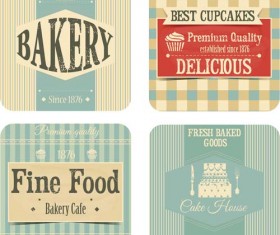 Bakery with cupcake vintage cards vector